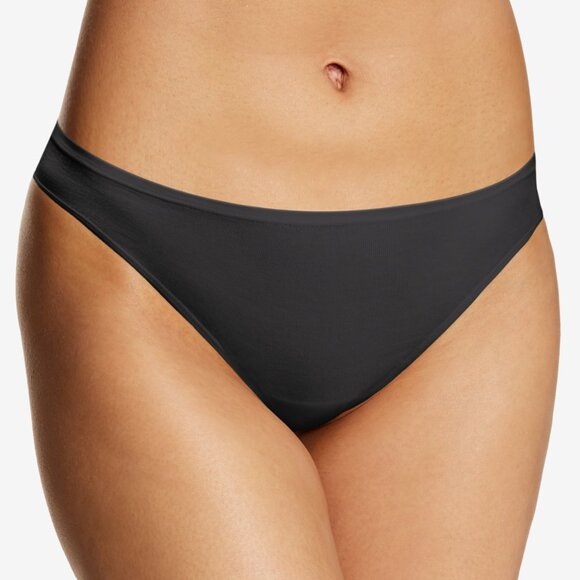 #854 Maidenform Women's Cotton Comfort Thong Underwear Dmcobk - Black - Picture 2 of 2
